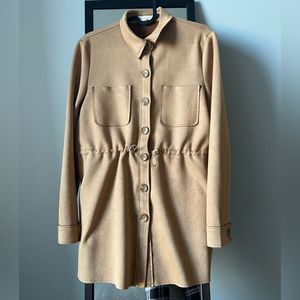 NWOT Anthropologie Solitaire suede Jacket Coat Tan Camel Size Large